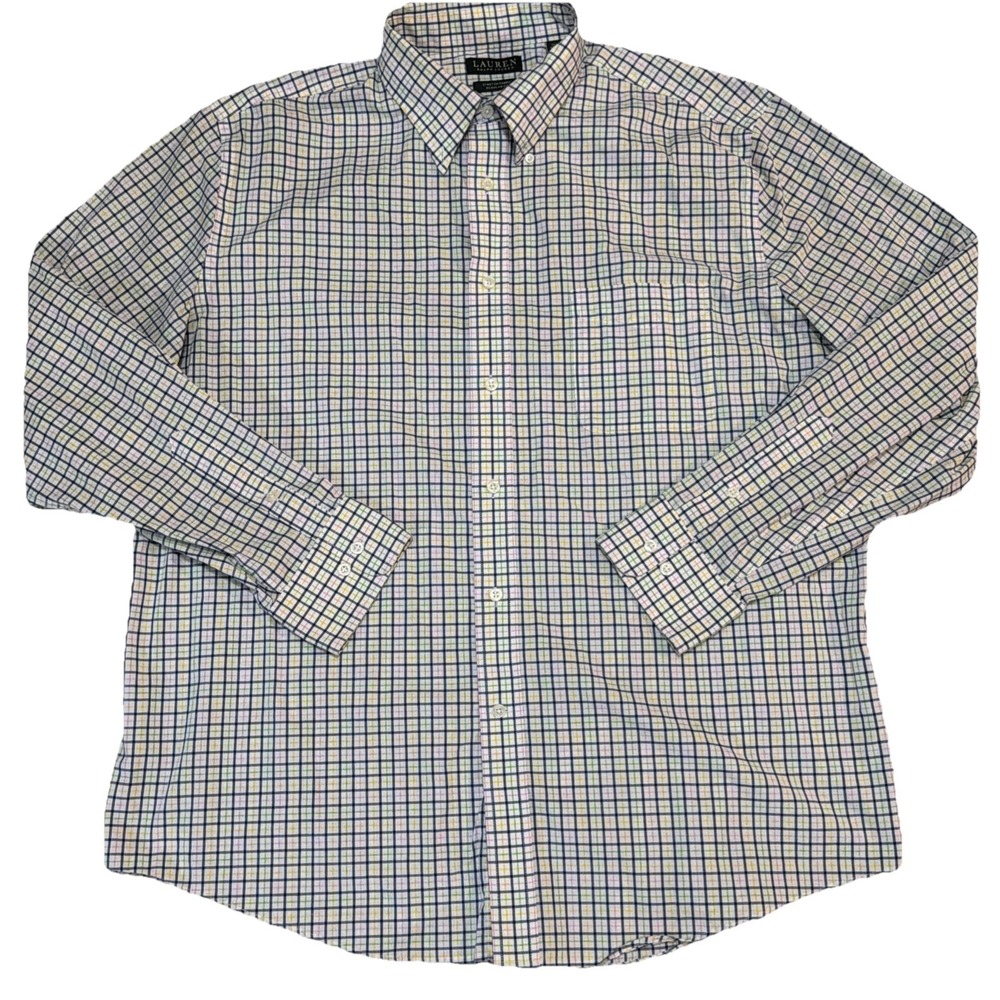 Lauren Ralph Lauren XL 17.5-34/35 Stretch‎ Reg Fit Long Sleeve Black Label Shirt